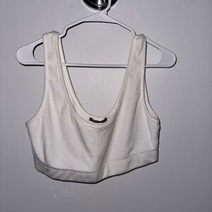 ZARA WHITE CROP TOP SIZE L